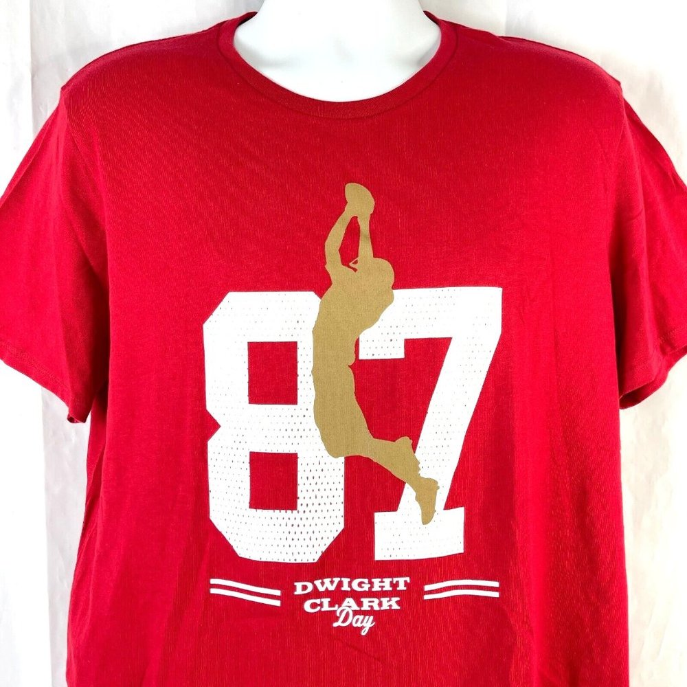 Dwight Clark Day #87 SF 49ers Levis Stadium 2017 SGA T-Shirt XL/L Fit Mens 44x28